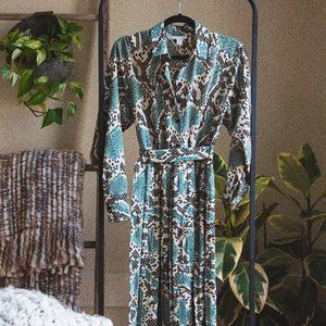 TOPSHOP - Snakeskin Pleated Midi Dress